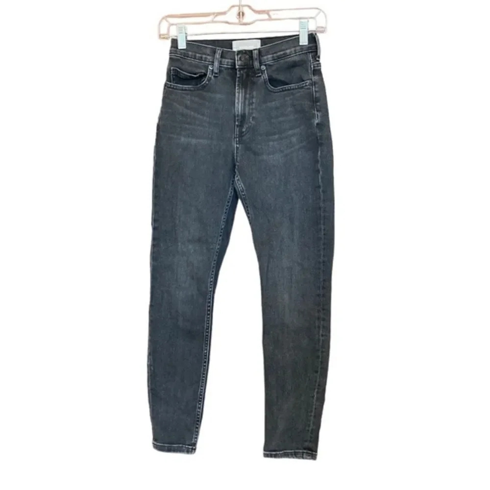 EVERLANE 25 Inch Ankle Jeans Black High Rise Size 25